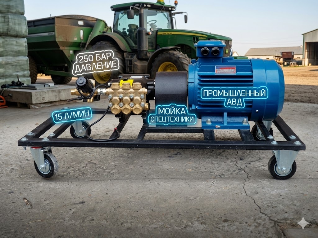 Профессиональная мойка Hawk 250 бар 1525 (7.6 кВт) для сельхозтехники