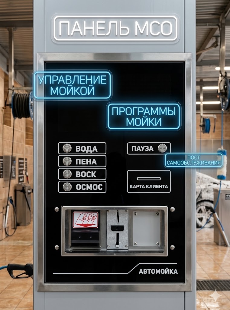 Комплект оборудования для автомойки самообслуживания под ключ (1 пост + Эквайринг)