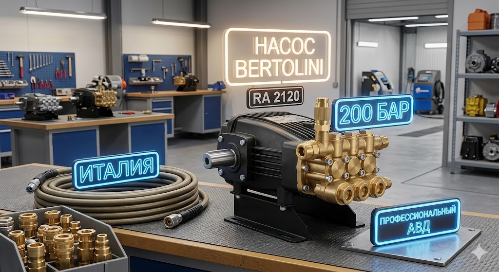 Профессиональная мойка высокого давления 220 вольт (Италия + Россия)