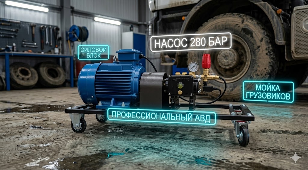 Стационарная моечная станция высокого давления 280 бар для грузовиков (Сборка ЦБ-1047) Моечное оборудование под ключ 3 Стационарная моечная станция высокого давления 280 бар для грузовиков (Сборка ЦБ-1047) 3