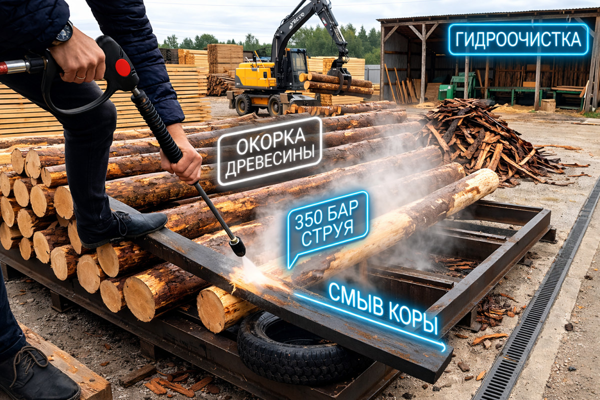 Промышленный аппарат высокого давления 350 бар для окорки древесины и пескоструя Моечное оборудование под ключ Промышленный аппарат высокого давления 350 бар для окорки древесины и пескоструя