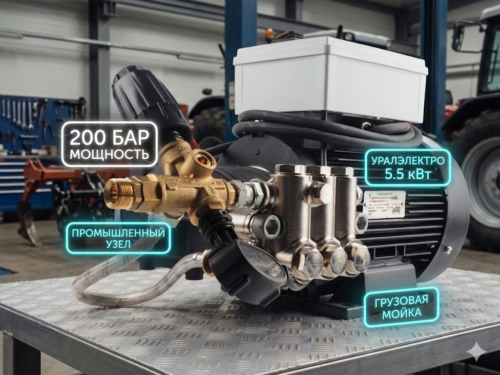 Стационарный аппарат высокого давления 200 бар Hawk для спецтехники