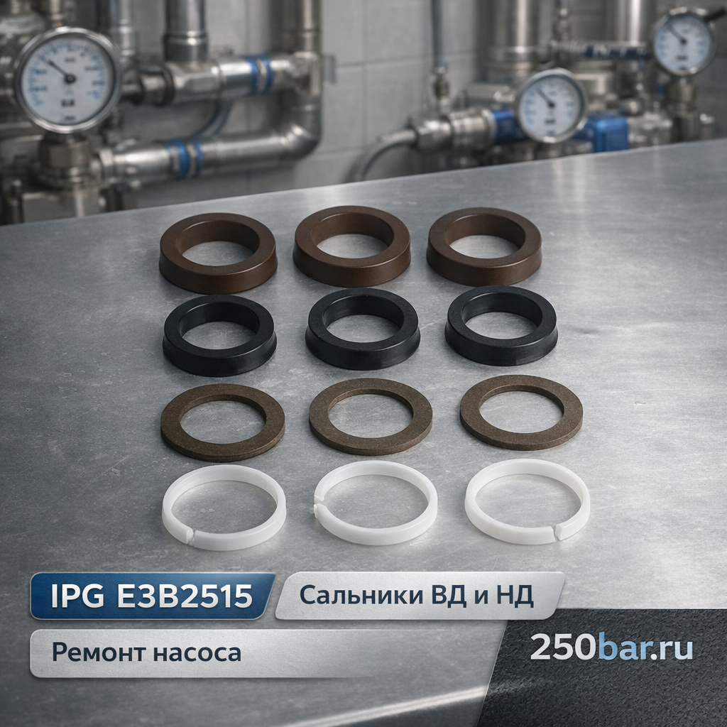 💧🔧 Сальники для насоса IPG Evolution E3B2515 — комплект ВД и НД Маркетплейс высокого давления - 250bar.ru 💧🔧 Сальники для насоса IPG Evolution E3B2515 — комплект ВД и НД