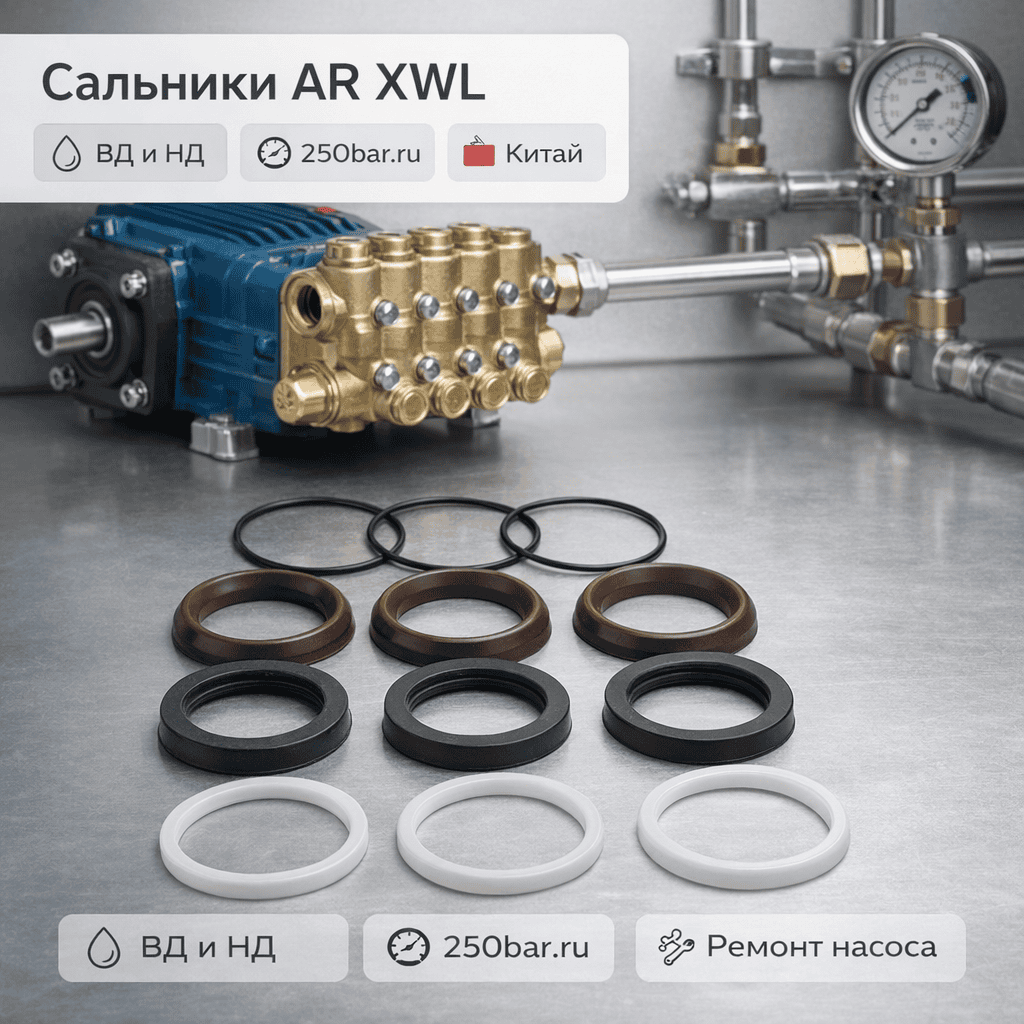 💧🔧 Сальники водяные AR XWL 🇨🇳 — комплект ВД и НД для XWL 41.20 / 42.15 / 50.15 Маркетплейс высокого давления - 250bar.ru 💧🔧 Сальники водяные AR XWL 🇨🇳 — комплект ВД и НД для XWL 41.20 / 42.15 / 50.15