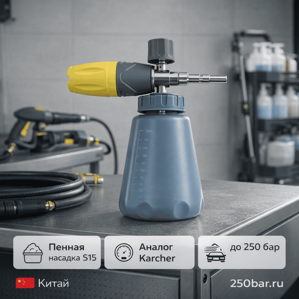 🚗 Пенная насадка S15 🇨🇳 — аналог Karcher, густая пена для мойки Маркетплейс высокого давления - 250bar.ru 🚗 Пенная насадка S15 🇨🇳 — аналог Karcher, густая пена для мойки