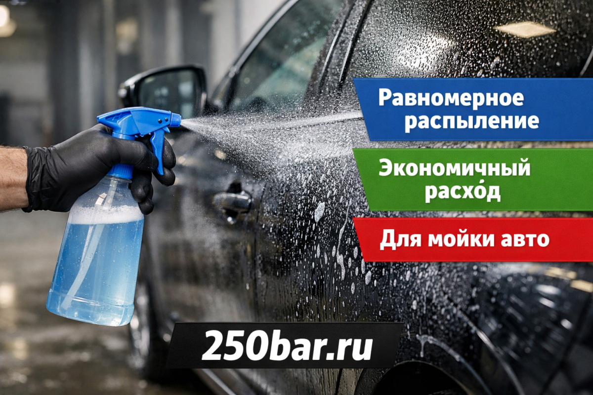 🔵💦 Триггер‑распылитель 1 л, голубой — для автомойки и детейлинга