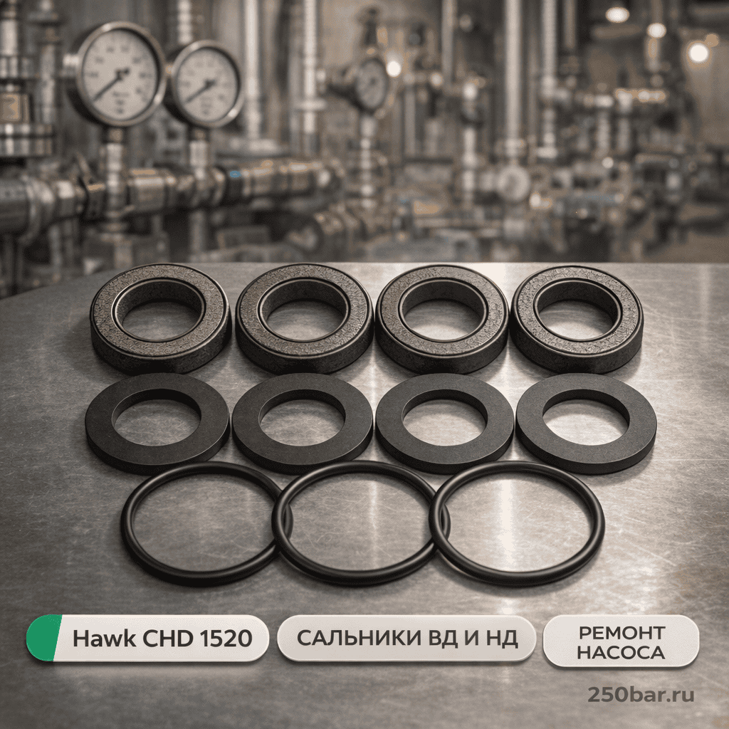 💧 Набор водяных сальников для насоса Hawk CHD 1520 — ВД и НД Маркетплейс высокого давления - 250bar.ru 💧 Набор водяных сальников для насоса Hawk CHD 1520 — ВД и НД