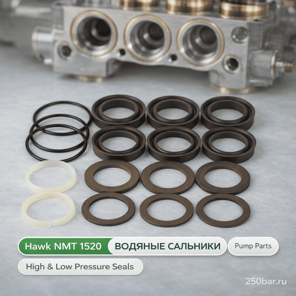 💧 Набор водяных сальников для насоса Hawk NMT 1520 — ВД и НД Маркетплейс высокого давления - 250bar.ru 💧 Набор водяных сальников для насоса Hawk NMT 1520 — ВД и НД