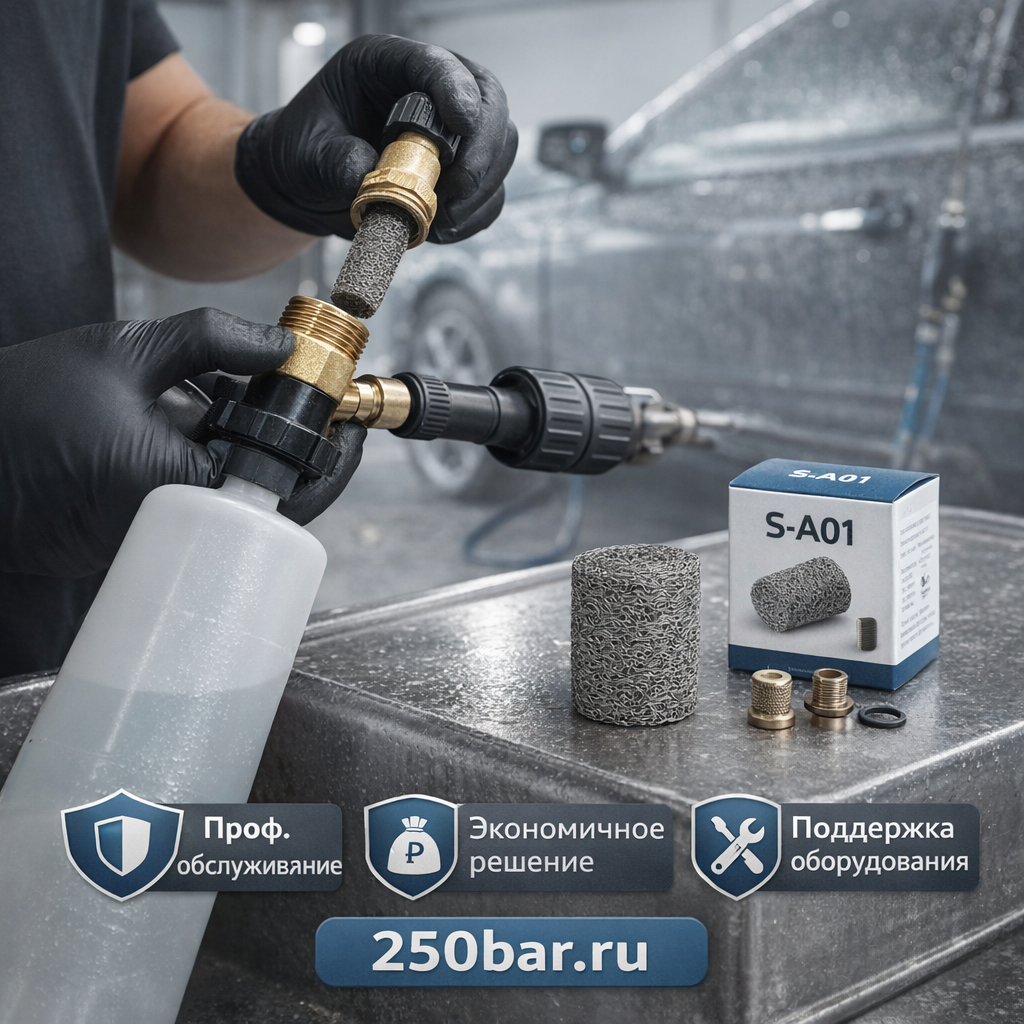 🔧 Таблетка для пенной насадки S‑A01 — сетчатый фильтр, бюджетная версия 🇨🇳