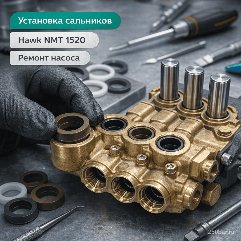 💧 Набор водяных сальников для насоса Hawk NMT 1520 — ВД и НД Маркетплейс высокого давления - 250bar.ru 3 💧 Набор водяных сальников для насоса Hawk NMT 1520 — ВД и НД 3