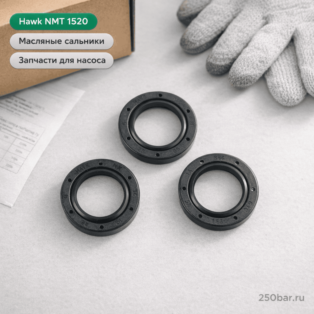 🛢️ Набор масляных сальников для насоса Hawk NMT 1520 — уплотнения картера