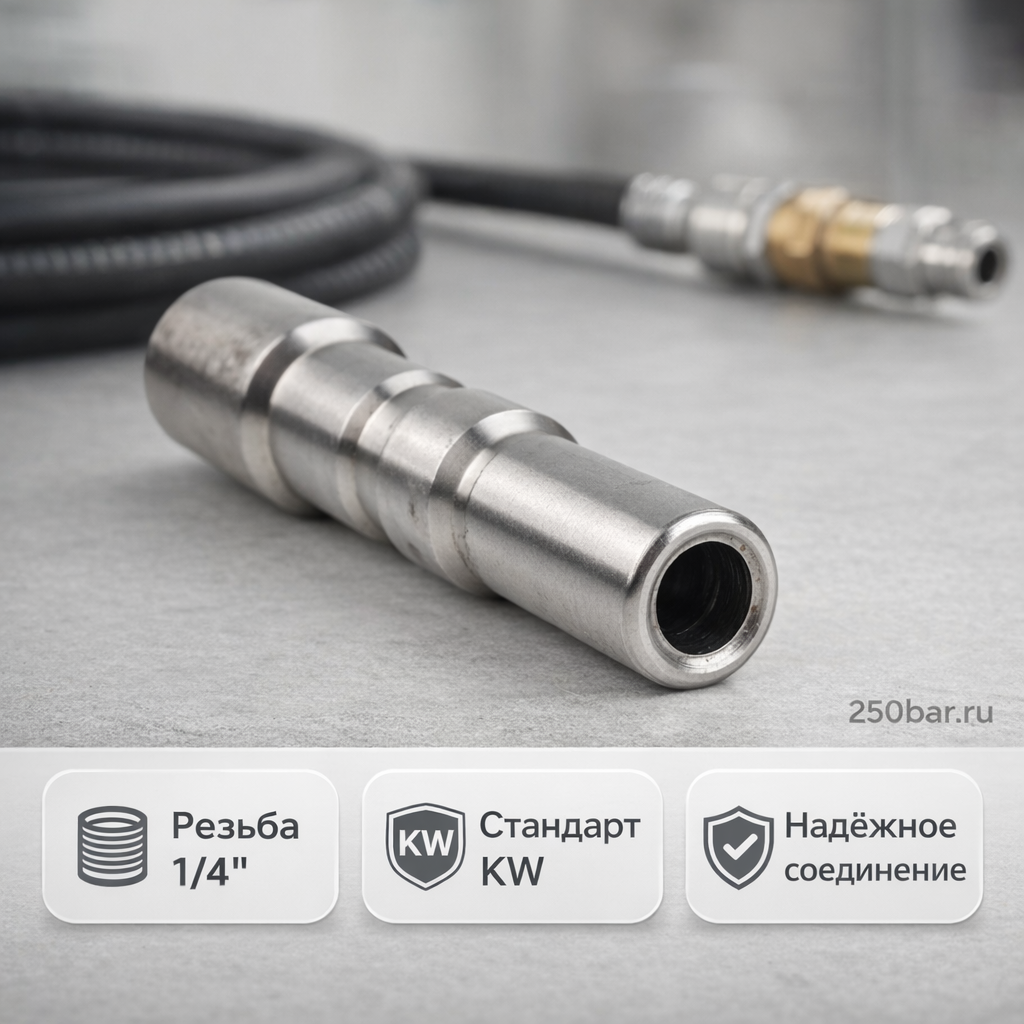 🔩💧 Ниппель KW 1/4F 🇨🇳 — внутренний, для быстросъёма Маркетплейс высокого давления - 250bar.ru 🔩💧 Ниппель KW 1/4F 🇨🇳 — внутренний, для быстросъёма