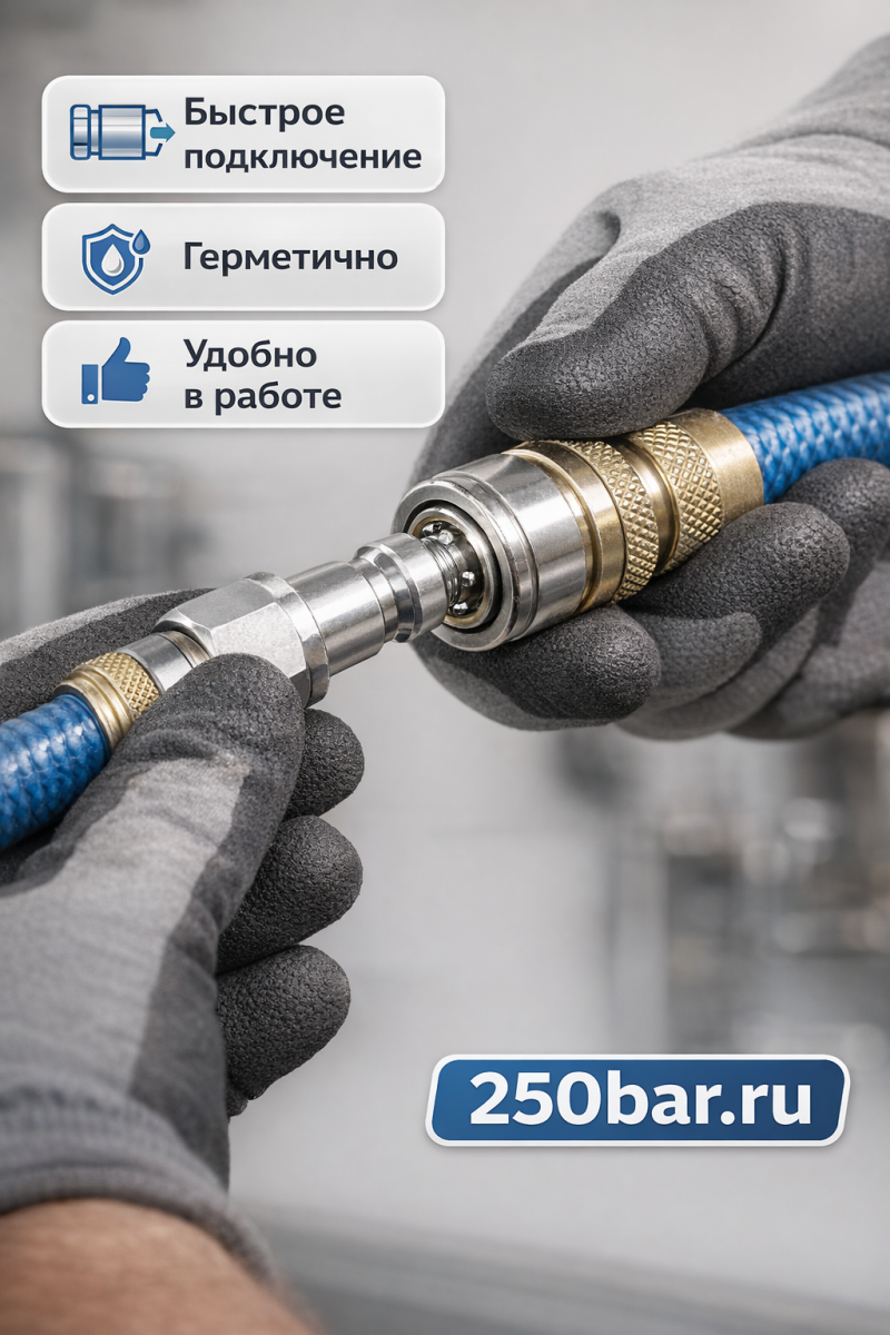 🔩💧 Ниппель ARS 1/4M 🇨🇳 — наружный, для быстросъёма