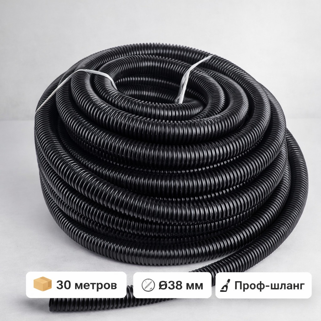 🧹📦 Шланг вакуумный D‑38 мм, бухта 30 м — HOVC38 Маркетплейс высокого давления - 250bar.ru 🧹📦 Шланг вакуумный D‑38 мм, бухта 30 м — HOVC38