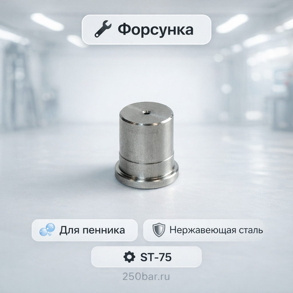 🔧 Форсунка ST‑75 из нержавеющей стали для пенной насадки Маркетплейс высокого давления - 250bar.ru 🔧 Форсунка ST‑75 из нержавеющей стали для пенной насадки