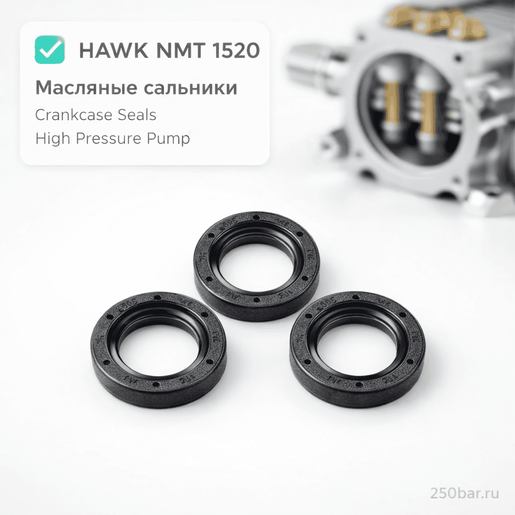 🛢️ Набор масляных сальников для насоса Hawk NMT 1520 — уплотнения картера Маркетплейс высокого давления - 250bar.ru 🛢️ Набор масляных сальников для насоса Hawk NMT 1520 — уплотнения картера