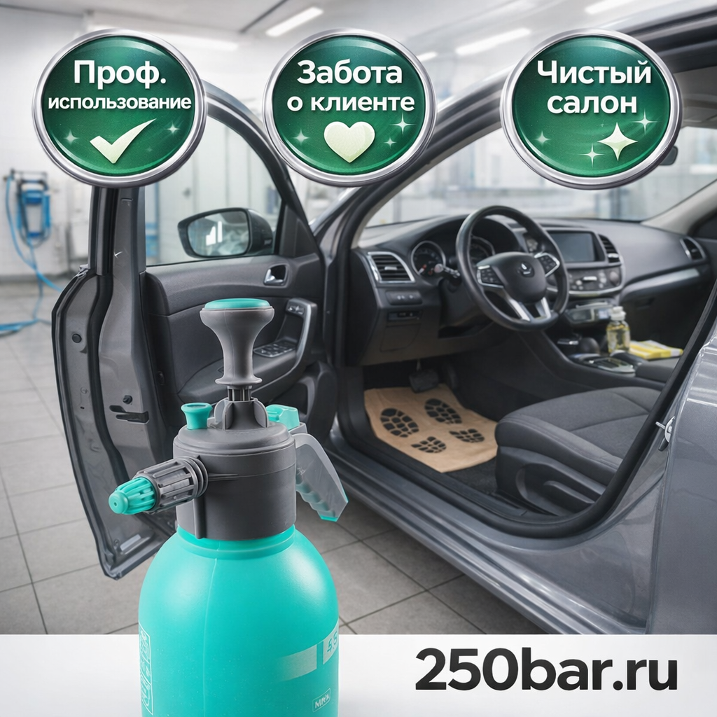 🟦💦 Помповый распылитель 2 л, бирюзовый — для автомойки и детейлинга