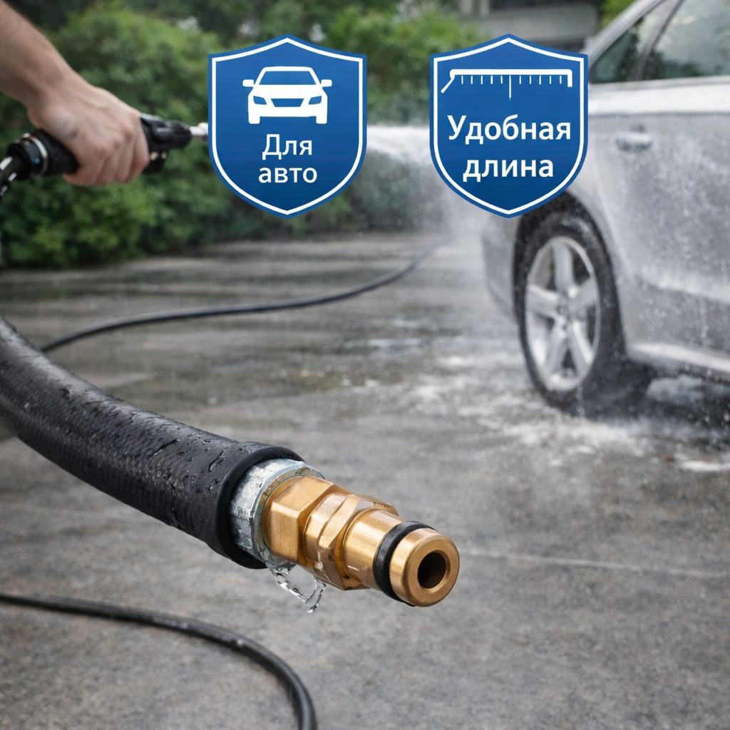 🧵🚿 Шланг 10 м ПВХ Ш‑Ш для Karcher — PH05‑10