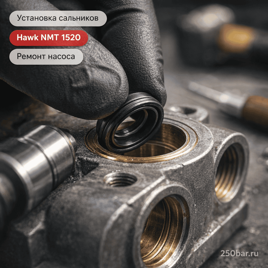 💧 Набор водяных сальников для насоса Hawk NMT 1520 — герметизация ВД и НД