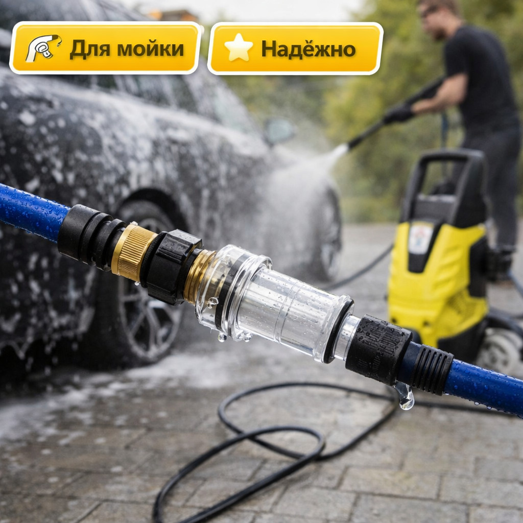 🔩💧 Ниппель‑фильтр для бытовой минимойки — WF02