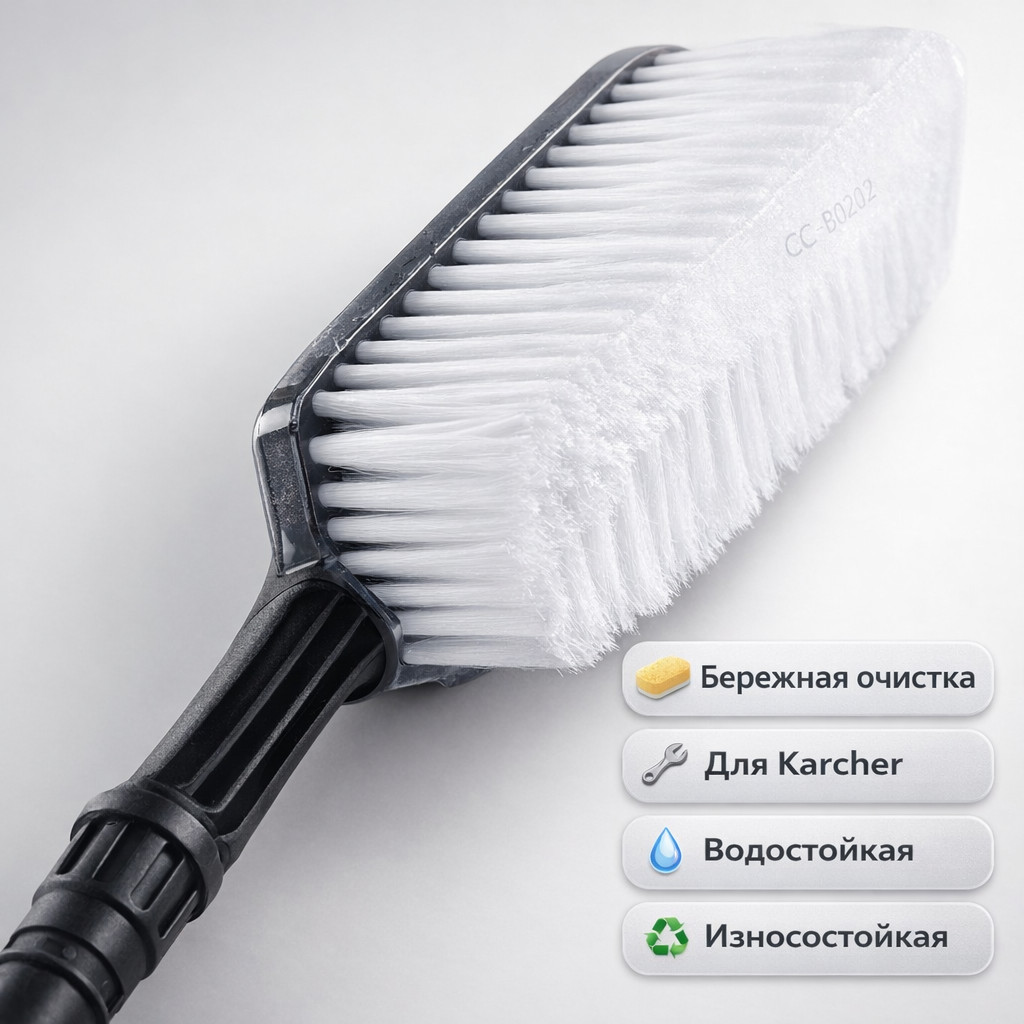 ⚪🧽 Щётка моющая белая для Karcher — CC‑B0202 Маркетплейс высокого давления - 250bar.ru ⚪🧽 Щётка моющая белая для Karcher — CC‑B0202