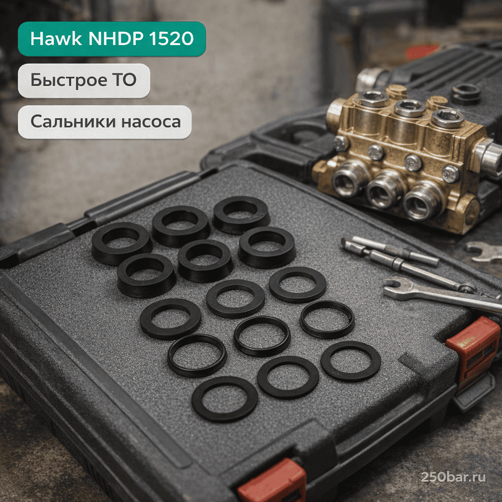 💧 Набор водяных сальников D‑16 мм для насоса Hawk NHDP 1520 — ВД и НД