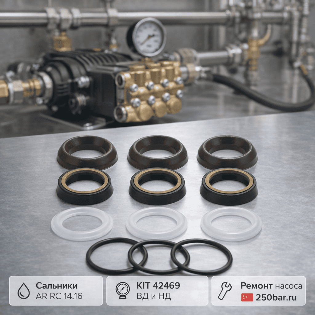 💧🔧 Сальники водяные AR RC 14.16 🇨🇳 — комплект ВД и НД KIT 42469 Маркетплейс высокого давления - 250bar.ru 💧🔧 Сальники водяные AR RC 14.16 🇨🇳 — комплект ВД и НД KIT 42469