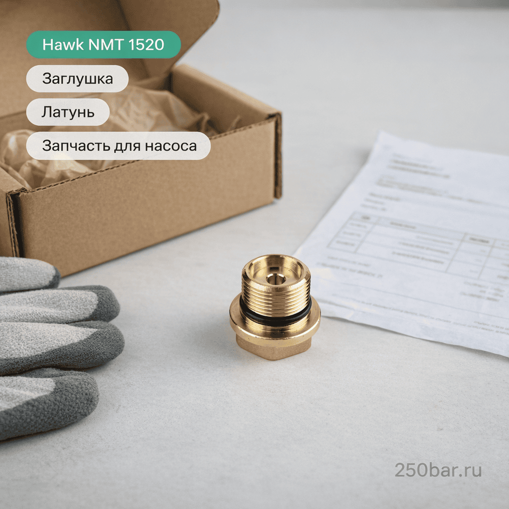 🔩 Заглушка латунная для насоса Hawk NMT 1520 — клапанный блок