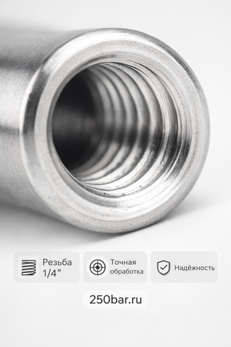 🔩💧 Ниппель KW 1/4F 🇨🇳 — внутренний, для быстросъёма