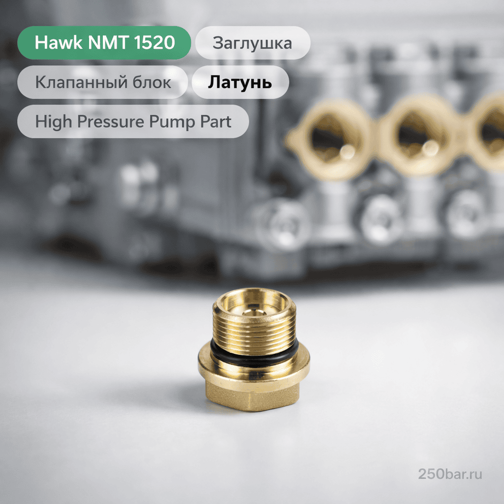 🔩 Заглушка латунная для насоса Hawk NMT 1520 — клапанный блок Маркетплейс высокого давления - 250bar.ru 🔩 Заглушка латунная для насоса Hawk NMT 1520 — клапанный блок