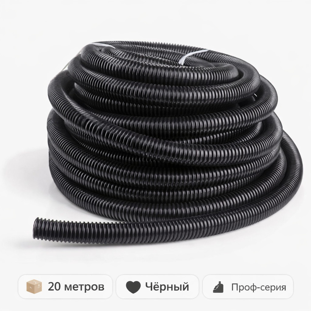 🧹🖤 Шланг вакуумный D‑38 мм чёрный, бухта 20 м — YT‑1002 Маркетплейс высокого давления - 250bar.ru 🧹🖤 Шланг вакуумный D‑38 мм чёрный, бухта 20 м — YT‑1002