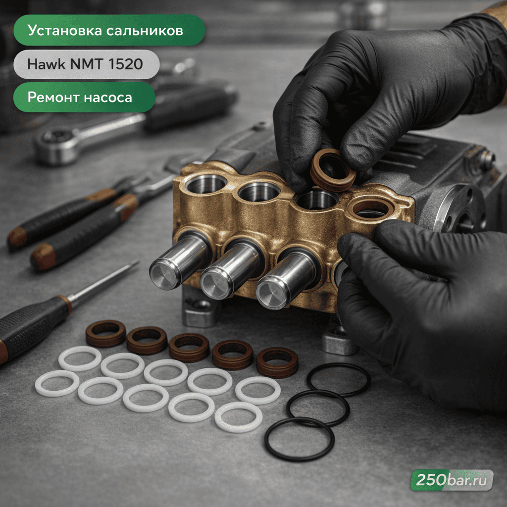 💧 Набор водяных сальников для насоса Hawk NMT 1520 ВД и НД