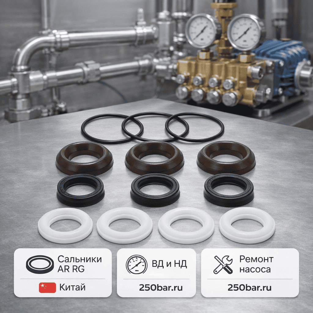 💧🔧 Сальники водяные AR RG 🇨🇳 — комплект ВД и НД для RG 21.25 / 18.28 / 15.28 Маркетплейс высокого давления - 250bar.ru 💧🔧 Сальники водяные AR RG 🇨🇳 — комплект ВД и НД для RG 21.25 / 18.28 / 15.28