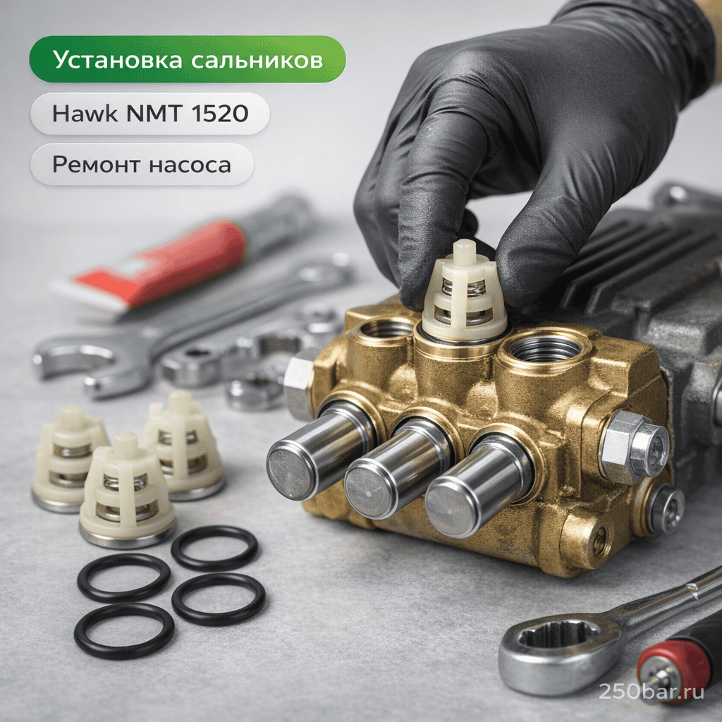 🔩 Набор клапанов для насоса Hawk NMT 1520 — плунжерный насос ВД