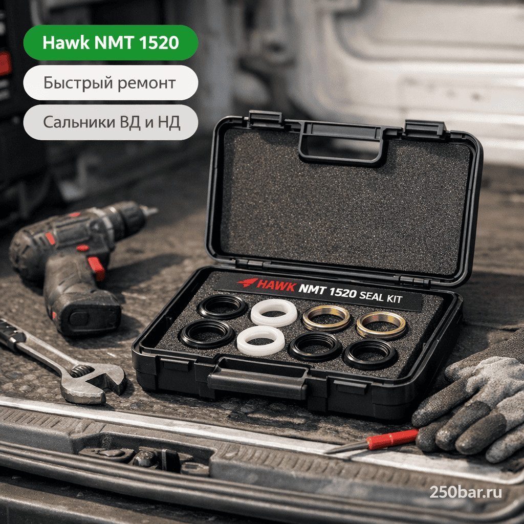💧 Набор водяных сальников для насоса Hawk NMT 1520 — герметизация ВД и НД