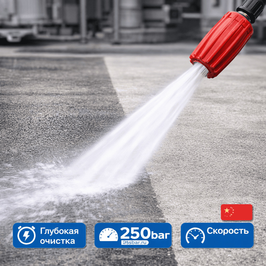 🌀💧 Грязевая фреза красная 350 бар 🇨🇳 — профессиональная турбонасадка (аналог PA)