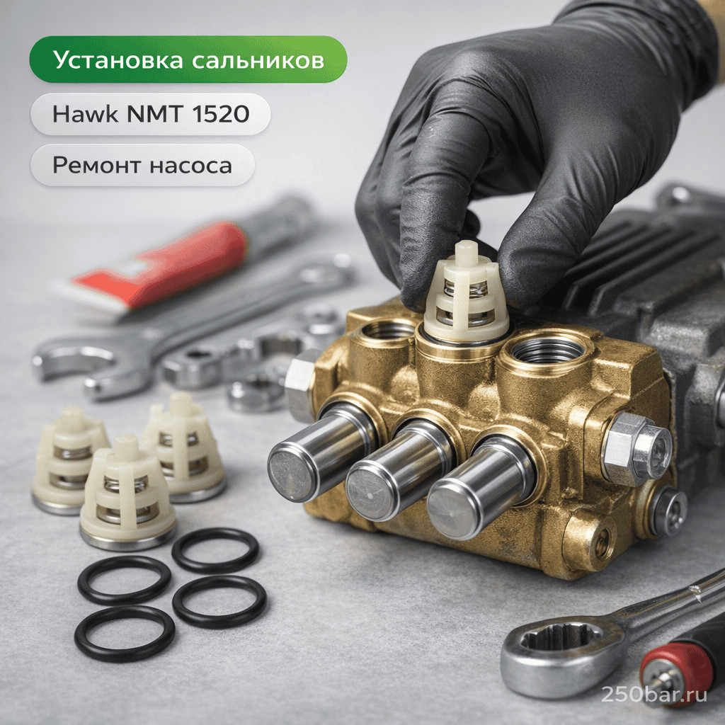 🔩 Набор клапанов для насоса Hawk NMT 1520 — плунжерный насос ВД