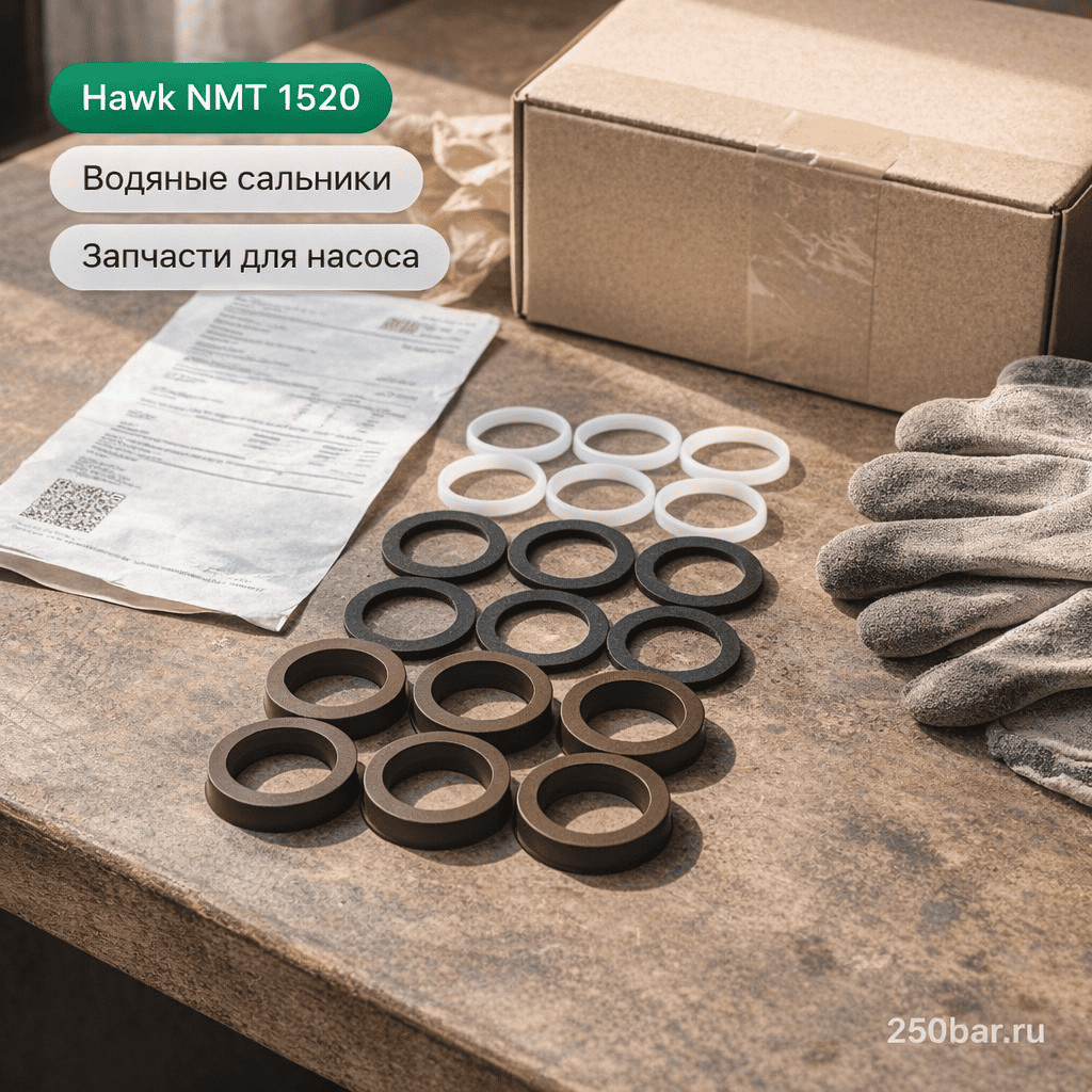 💧 Набор водяных сальников для насоса Hawk NMT 1520 — ВД и НД