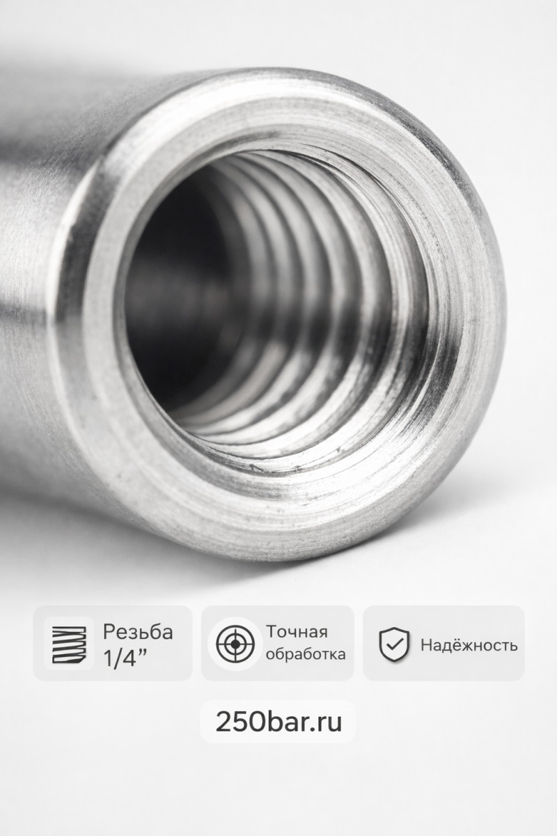 🔩💧 Ниппель KW 1/4F 🇨🇳 — внутренний, для быстросъёма