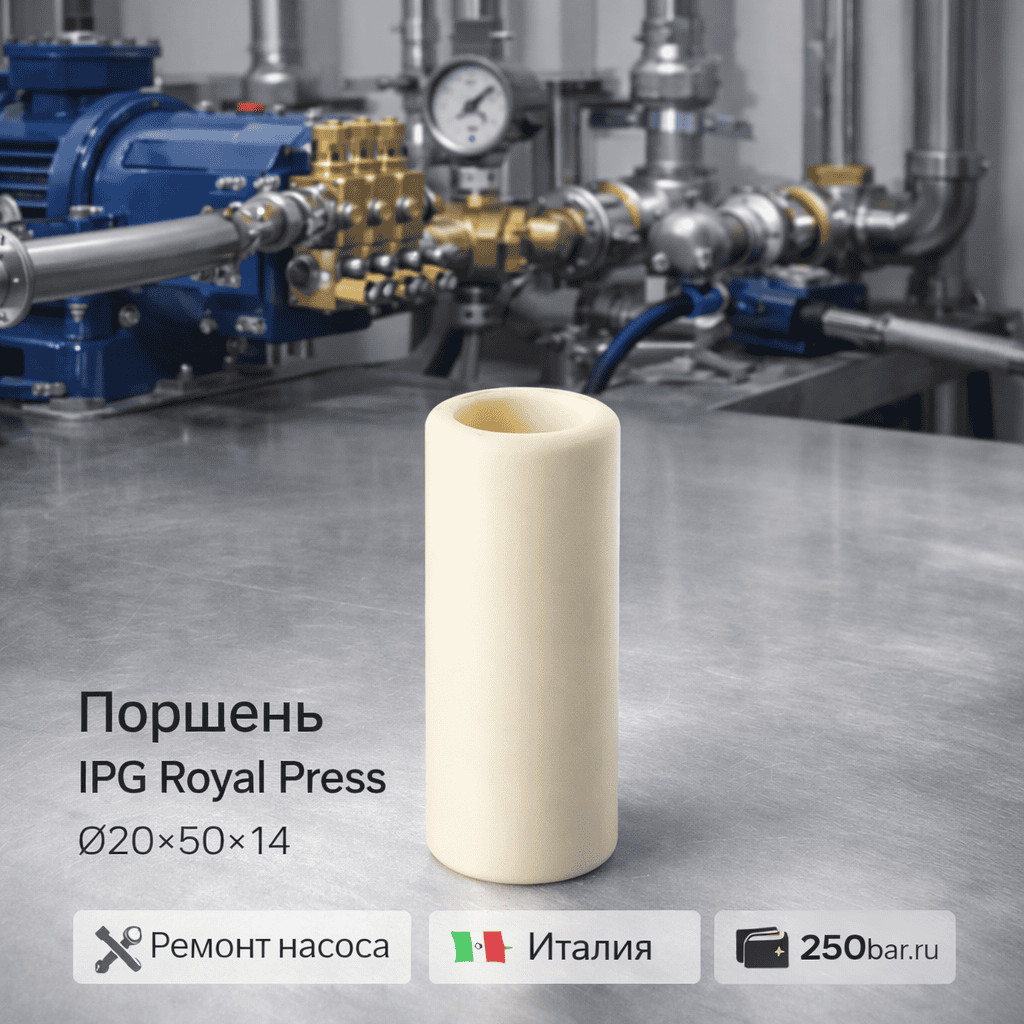 ⚙️💧 Поршень керамический IPG ROYAL PRESS 🇮🇹 Ø20×50×14 — для ремонта насоса