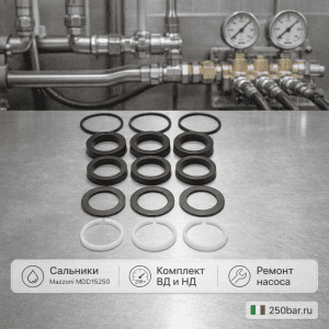 💧🔧 Сальники водяные Mazzoni MDD15250 🇮🇹 — комплект ВД и НД для насоса 2