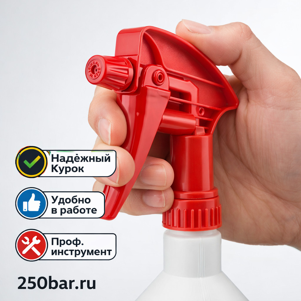 🔴💦 Триггер‑распылитель 1 л, красный — для автомойки и детейлинга
