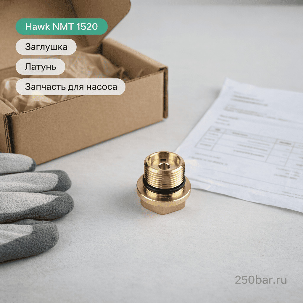 🔩 Заглушка латунная для насоса Hawk NMT 1520 — клапанный блок