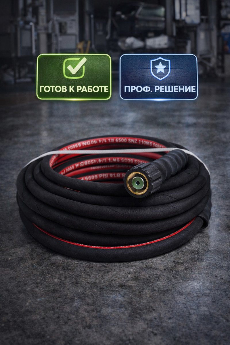 🧵 Шланг высокого давления Tornado DN6 SN2, 10 м, Г‑Г (опрессованный)