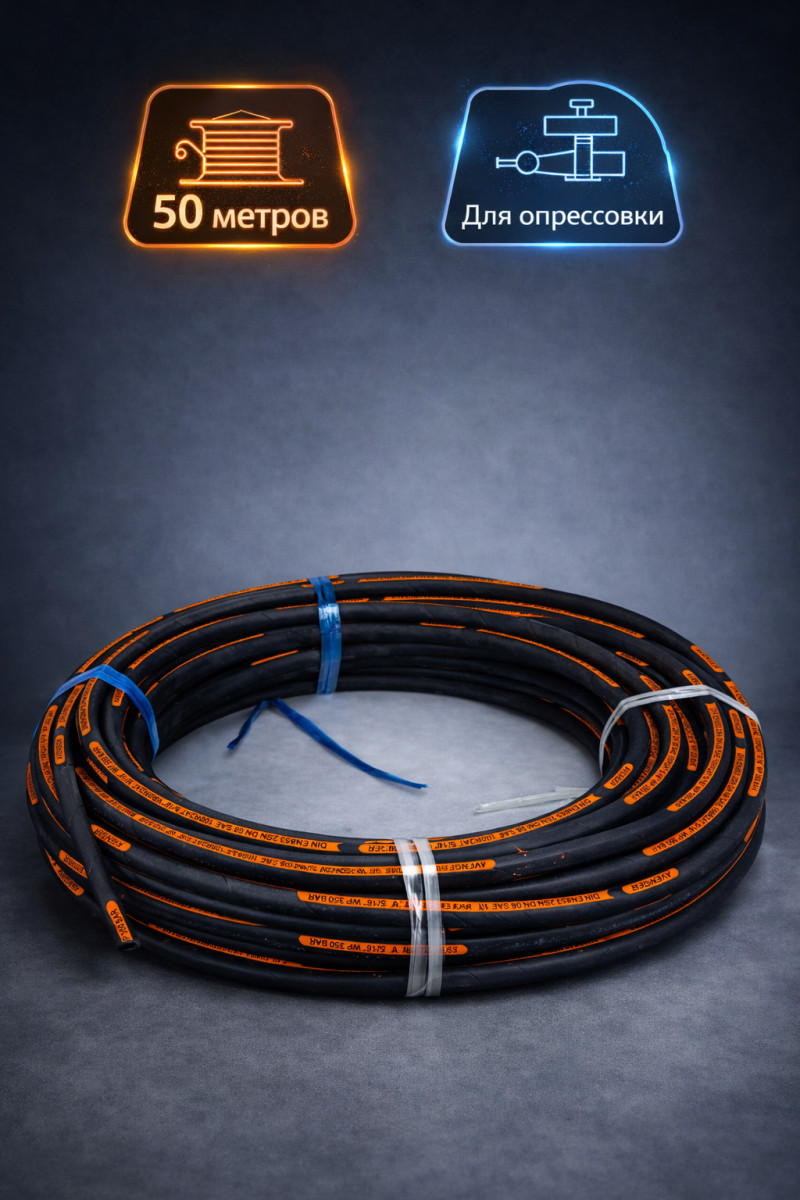 🧵 Шланг высокого давления Avenger DN6 SN2, 350 бар, бухта 50 м