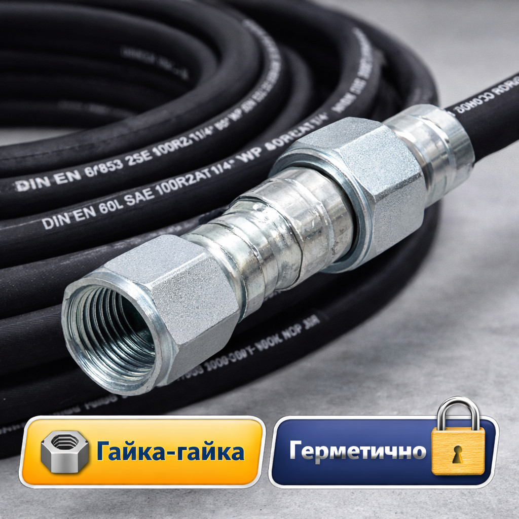 🧵 Шланг высокого давления DN6 SN2, 15 м, Г‑Г (опрессованный)