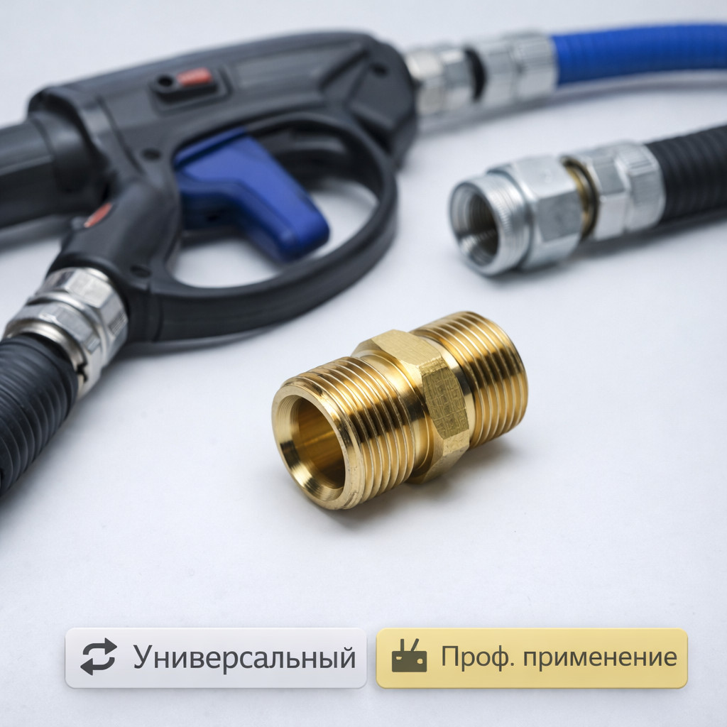 🔩🔗 Переходник М22 × 1,5 – М22 × 1,5 латунный A11B‑M22MM22M