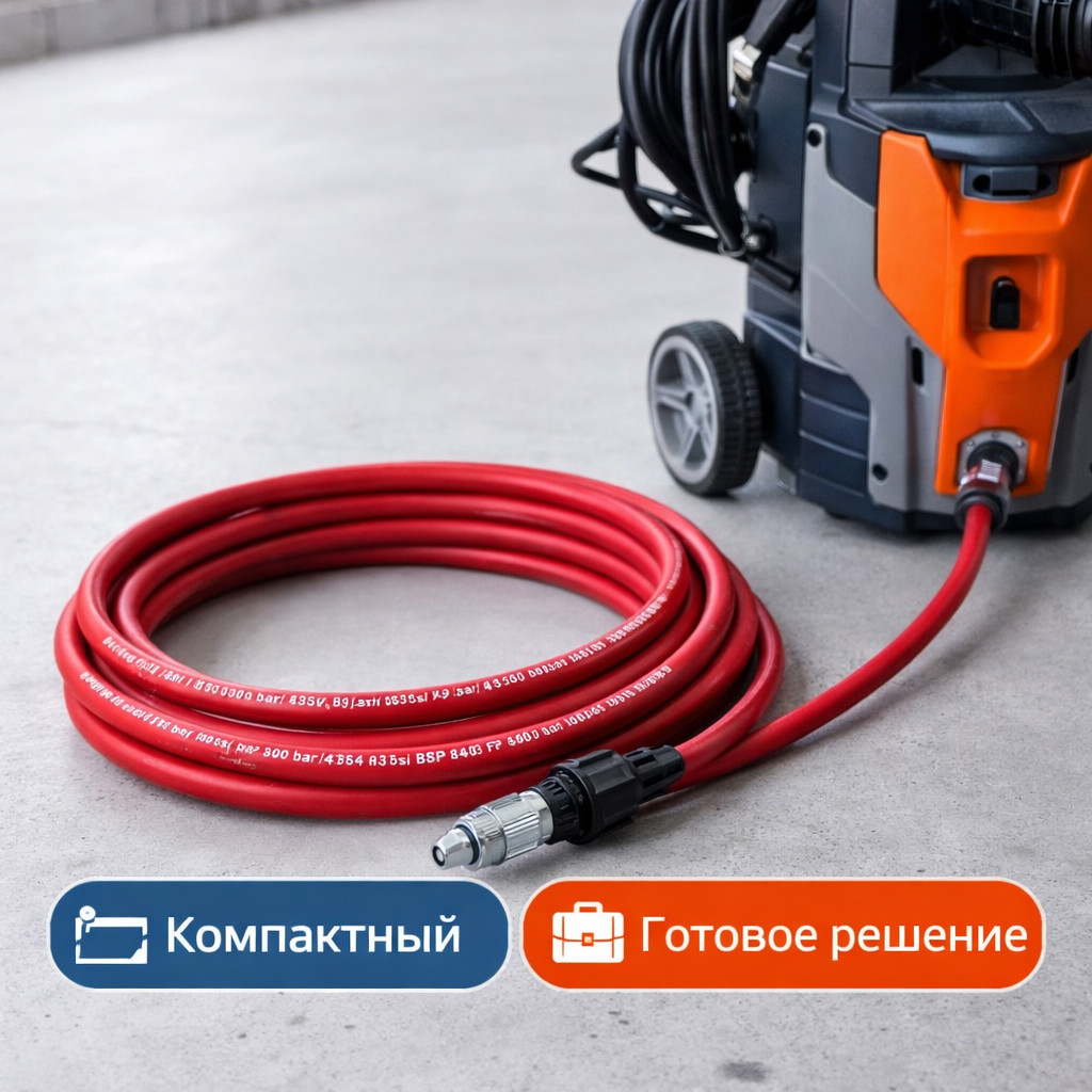 🧵 Шланг высокого давления Flexy, 4 м, Г‑Г (красный)