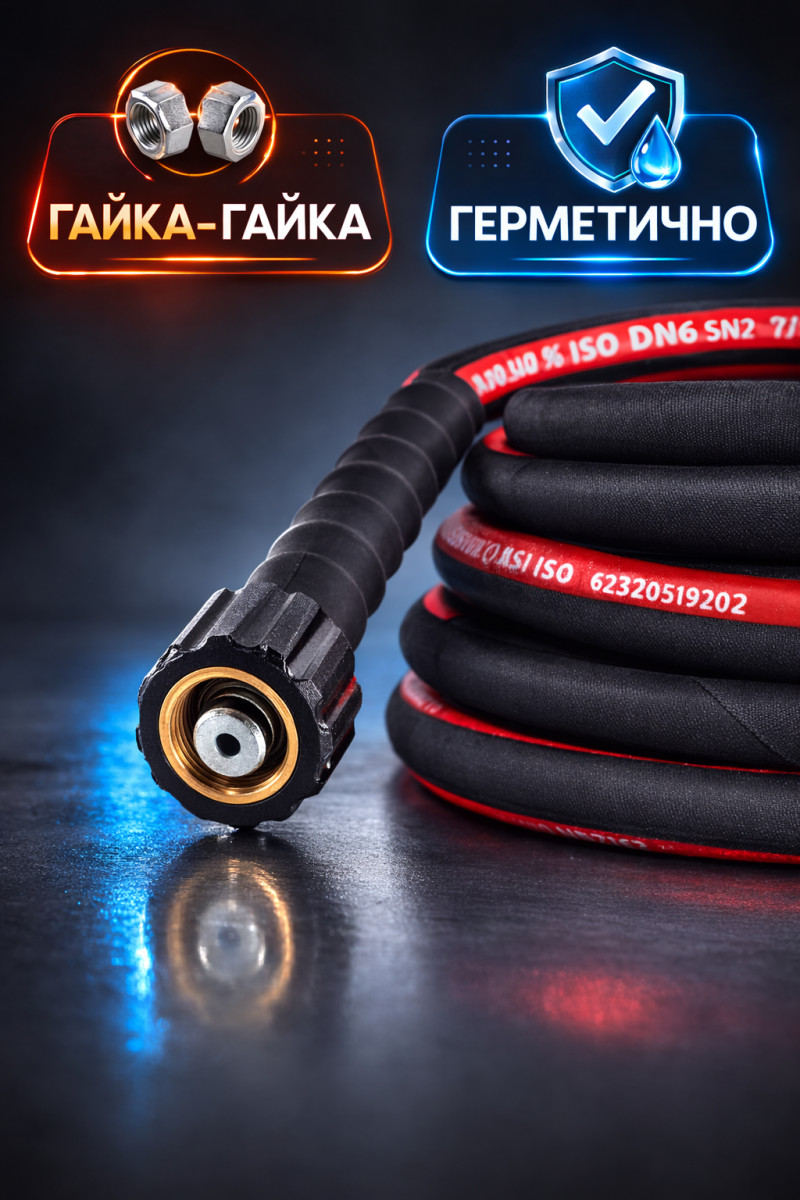 🧵 Шланг высокого давления DN6 SN2, 15 м, Г‑Г (опрессованный)