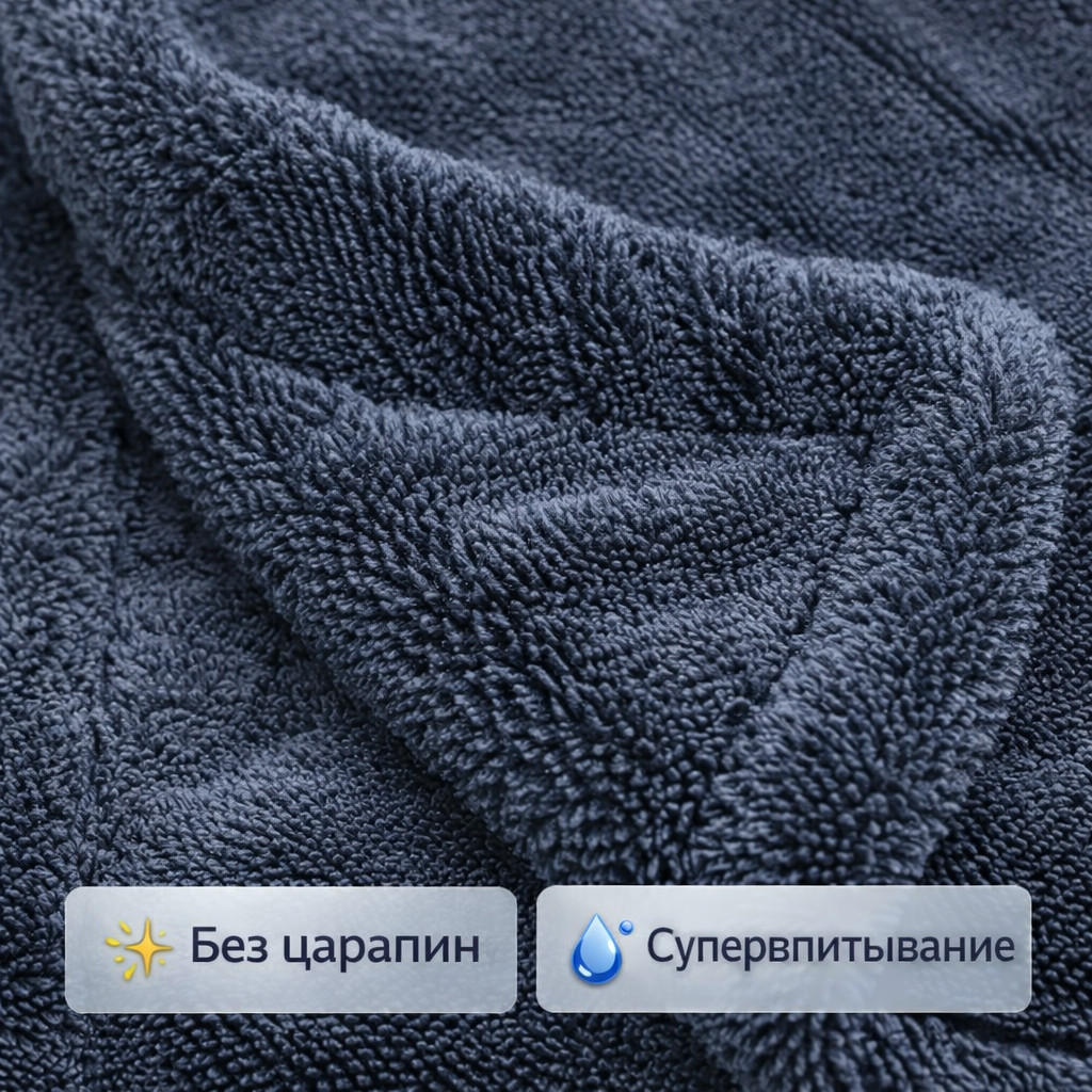 🧽✨ Салфетка микрофибра 60 × 90 см, 1300 г/м²